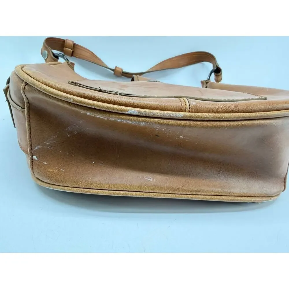 Kaela Brown Faux Leather Hobo Shoulder Bag Western Buckle Studded Swirl Purse
